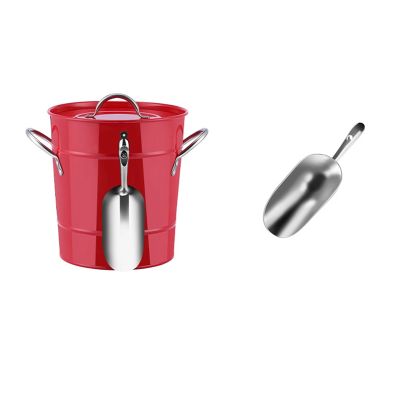 Portable Wall Ice Bucket 3.5L Iron Ice Bucket with Tong and Lid Chilling Champagne Wine Beer Bucket Bar Tool