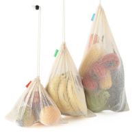 2020 Reusable Mesh Grocery Bag String Fruit Vegetable Storage Handbag Totes Shopping Mesh Net Woven Bag Shop Kitchen Organizer