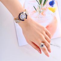 Ring set fashion retro head watch female simple temperament student Korean version ins rhinestone ladies quartz watch