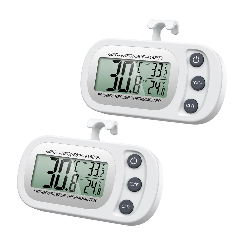 Refrigerator Fridge Thermometer LCD Digital Freezer Room Thermometer with  Magnetic Back for Kitchen Home Restaurants 