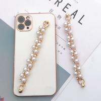 New DIY Mobile Phone Jewelry Diamond Pearl Key Chain Bijoux Bead Charm Strap Bracelet ephone Lanyard Collares Jewelry Women