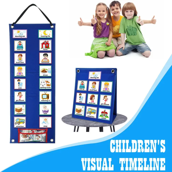 Kids Visual Schedule Calendar Chart Autism Learning Kids Behavior