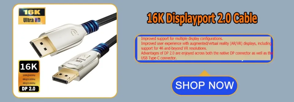 Displayport 1.4 to DP Cable 6ft 90 Degree Angled 8K@60Hz 4K@144Hz HDR High  Speed