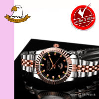 AMERICA EAGLE Watch นาฬิกาข้อมือผู้หญิง สายสแตนเลส รุ่น AE001L – SILVERPINKGOLD/BLACK