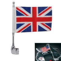 For Honda GoldWing GL1800 GL1500 2001-12 Motocycle United Kingdom GB Flag Side Mount Luggage Rack Antenna Vertical Flagpole 1pcs