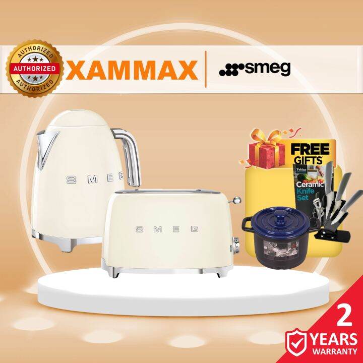 Smeg TSF01 Bread Toaster & KLF03 Electric Kettle Two Slice / 1.7L