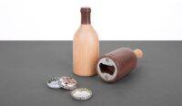 ✥☂■ 1pcs Stainless steel beer opener wooden kitchen bar creative gift