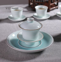 Lowest Price!!!!!150ml WIZAMONY Celadon Powder Blue Gaiwan Teapot High Quality Hot Sale Tea Set Bowl Tray Cup