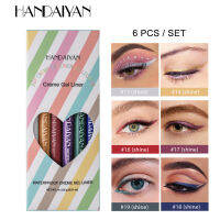 【ELECOOL】HANDAIYAN 6Pcsที่มีสีสันอายไลเนอร์แบบน้ำProfessionalแต่งหน้าเครื่องมือความงามกันน้ำที่เขียนขอบตาอุปกรณ์ดินสอแต่งหน้า