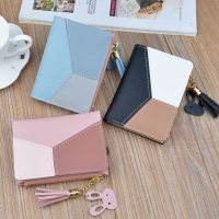 New Arrival Wallet Short Women Wallets Zipper Purse Patchwork Fashion Panelled Wallets Trendy Coin Purse Card Holder Leather Wallets