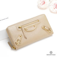 BALENCIAGA ZIPPY WALLET EDGE LONG BEIGE CALF GHW