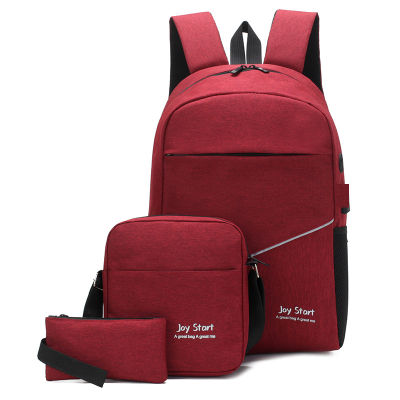 กระเป๋าเป้สีทึบสำหรับทั้งหญิงและชายเดินทางลำลองร้านเชนวินกระเป๋าความจุเยอะโรงเรียนกระเป๋าสะพายไหล่