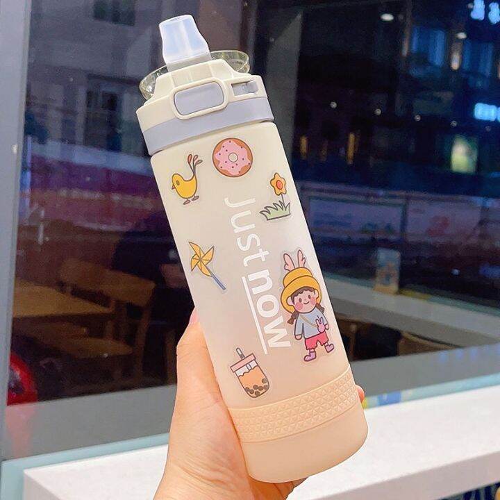 ready stock cute water bottle 500600ml with straw bpa free bottle ...