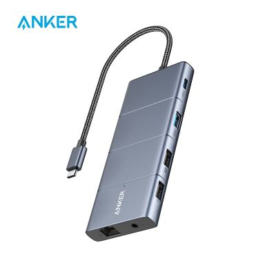 Anker 565 11-In-1ฮับ USB C 10 Gbps พอร์ตข้อมูล USB-C และ USB-A 4K HDMI DisplayPort 100W การจัดส่งพลังงาน2 USB 2.0พอร์ตข้อมูล Feona