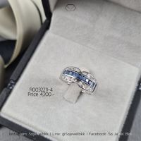 แหวนไพลิน (Blue Sapphire) ไพลิน ไพลินแท้ แหวนแถว แหวนพลอยแท้ พลอยแท้ พลอยธรรมชาติ แหวนเงินแท้925 แหวนเงินแท้ แหวนออกงาน รหัสสินค้า R0032211-4