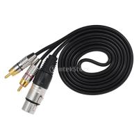 Amagogo RCA ตัวผู้คู่ Phonos เป็น XLR 3ขาสายสำหรับเสียงตัวเมีย Y-Splitter สายเชื่อมต่อ