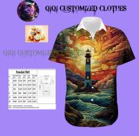 Seaside lighthouse 2023 Summer and Autumn Hawaiian Shirt High Quality, Unisex, Size S-3XL