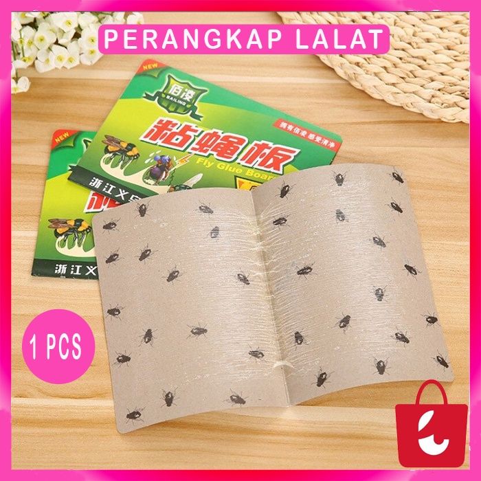 Bisa Cod Perangkap Lem Lalat Racun Lalat Kertas Papan Glue Pad Serangga