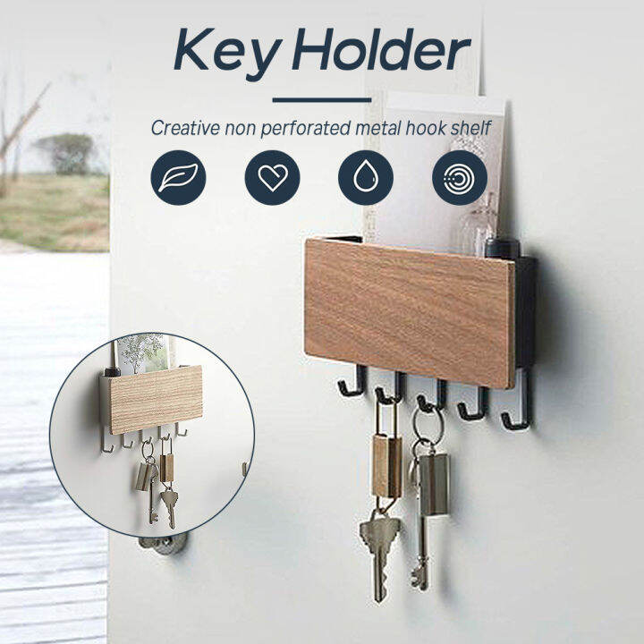 Wooden Key Hanger Wall Mounted Key Holder Organizer Vintage Wall Hook