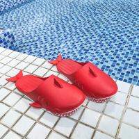 Creative Streetwear Slides Men Red Shark Slipper Summer Blue Slides Male Boys Outdoor Beach Shoes Man Fish Slippers For Swimming House Slippers