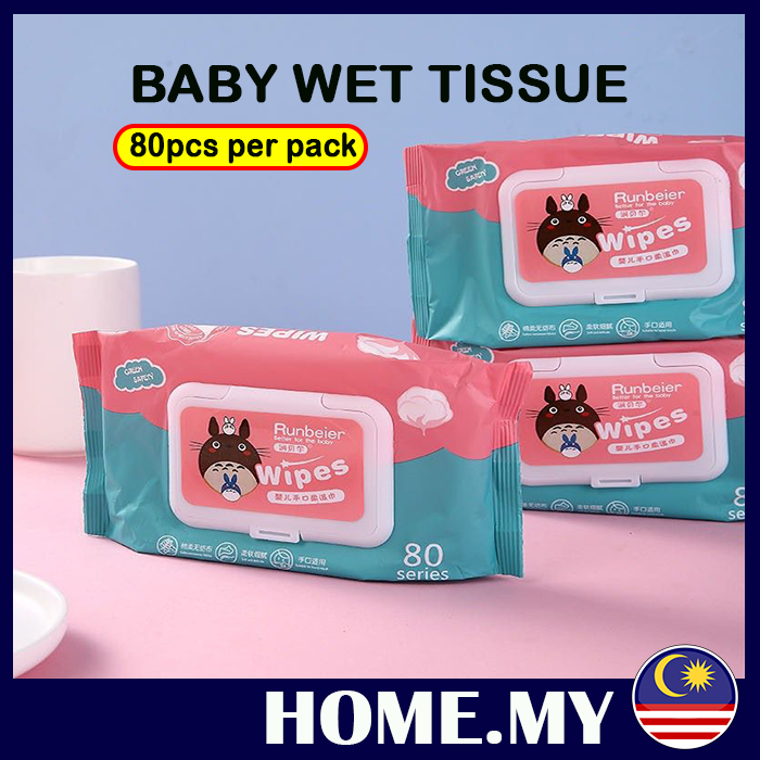 80pcs Premium Baby Wet Wipes Tisu Basah Bayi Wet Tissue NonAlcohol