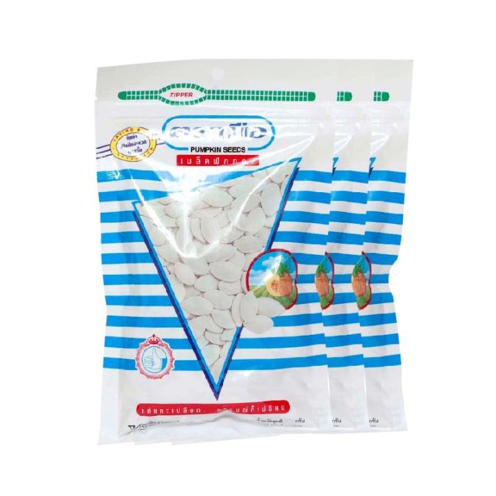 Hand Brand Pumpkin Seeds 28 g x 6 pcs.ตรามือ เมล็ดฟักทองอบ 28 กรัม แพ็ค 6 ซอง