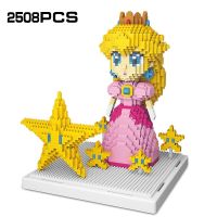 Peach Princess 2508Pcs Super Micro Blocks Star Pink Girl Mini DIY Building Blocks Brick Toys For Children Gifts