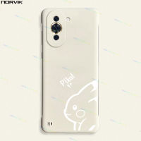 NORVIK สีขาวลายการ์ตูนปิกาจูเคสโทรศัพท์สีขาวไร้ขอบสำหรับ Huawei P60 Nova 11 11i 10 Y91 Y90 9 7 SE Honor 90 70 50 Lite X9a Magic 5 Pro 5G 4G N11-3เคสฝาหลังสร้างสรรค์