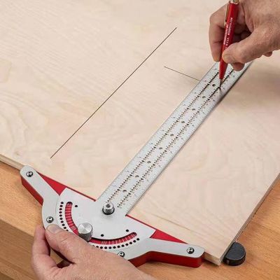 T-Type Woodworkers Edge Rule Angle Protractor Woodworkers Ruler Measuring Marking Carpentry Scriber Gauge