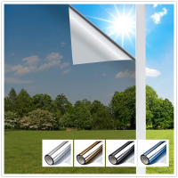 One Way Window Film Sun Blocking Heat Control Mirror Solar Film Self-adhesive Glare Reduction Anti UV Glass Film for Home Office Window Sticker and Fi