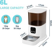 กล้องวีดีโอใหม่6L เครื่องจ่ายอาหารอัตโนมัติจับเวลาสมาร์ทเครื่องให้อาหารสัตว์เลี้ยงสำหรับแมวสุนัข Wifi อัจฉริยะบันทึกเสียงกล่องจ่ายอาหารแห้ง