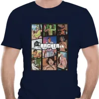 เสื้อยืดขนาดใหญ่สำหรับผู้ชายพิมพ์ลายพิเศษ archer Show Vice TShirt คอเสื้อ