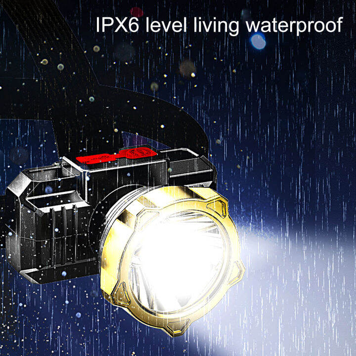 ipx6ไฟฉายคาดศีรษะ-led-กันน้ำแบบพกพาขนาดเล็กชาร์จไฟได้-แบตเตอรี่อายุการใช้งานยาวนานกำลังสูงทางไกลความสว่างสูงไฟหน้าไฟส่องสำหรับตกปลากลางคืนสำหรับการขี่จักรยานกลางแจ้งไฟฉายคาดศีรษะแบบชาร์จไฟได้