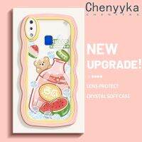 เคส Chenyyka สำหรับ VIVO Y91 Y95 Y91i การ์ตูนหมีน่ารักฤดูร้อนแตงโมเคสโทรศัพท์โปร่งใสเลนส์กล้องเคสซิลิโคนป้องกันเคสใส