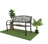 Garden bench indoor/outdoor,for garden, patio, pool (max load : 150 kg.) size 128 x 60 x 89 cm.- Black