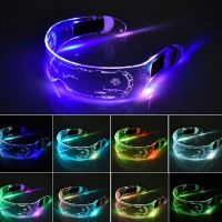 LED Colorful Luminous Glasses Adjustable Color Light Bar Goggles Eyeglasses for Halloween Christmas Dance Party