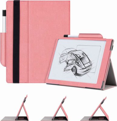 Ayotu Folding Case for Remarkable 2 Paper Tablet 10.3" 2020 Released, with Multi-Angle Foldable Design/Premium Pen Holder/Hand Rest Function/Smart Elastic Band (Not Fit for Remarkable 1), Pink Pink (reMarkable 2)