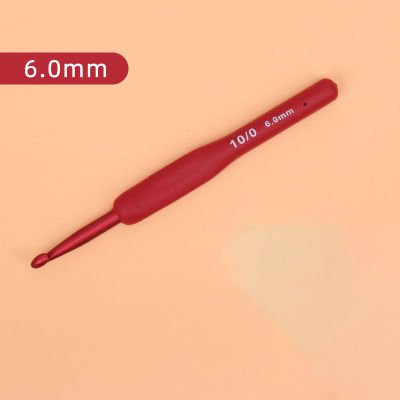 P5u7 1ชิ้น DIY เครื่องมือถักเรซิ่นเข็มถักสีแดงเข็มควักที่มีซิลิโคนจับ1.8-6.5มิลลิเมตรอลูมิเนียมญี่ปุ่นดอกทิวลิป ETIMO