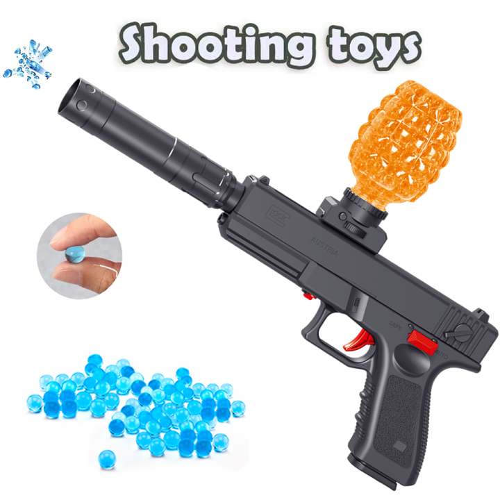 cod 『2 Design』Automatic Electric Soft Gel Ball Toy Gun Kids Full Auto ...