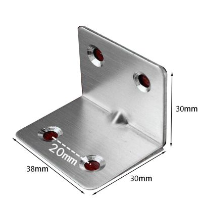 ✜ 20pcs L-Shape Thickened Stainless Steel Corner Brackets 4 Holes Fixing Angle Wood Furniture Hardware Connection