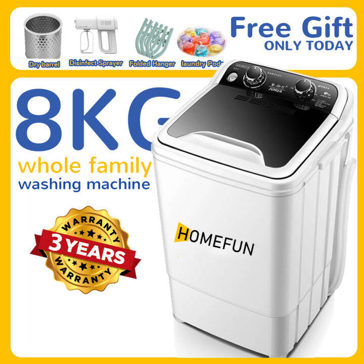 HHG HOMEFUN 8KG Washing Machine Fully Automatic MINI Washing Machine