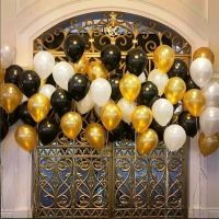 50/100Pcs 10inch 1.5g black gold white pearly Latex Helium balloon for birthday wedding Valentines Day party decoration balloon Balloons