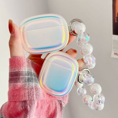 Luxury Laser Colorful Earphone Case for Apple AirPods 2 Pro 3 Cute Round Soft Matte Shockproof Cover AirPod Pro 2 Cases Keyring Headphones Accessories