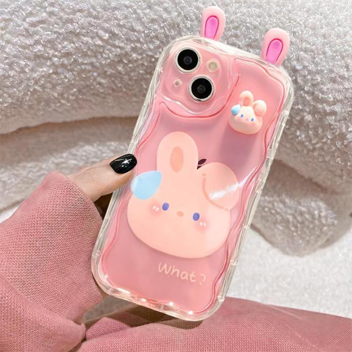 เคสสำหรับ-iphone-12-13-pro-max-เคสมือถือมินิการ์ตูนหมี3d-น่ารักกบป้องกันตาหู-tpu-นิ่มโปร่งใสกันกระแทก