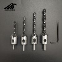 【✔In stock】 guangz Hz เครื่องมือ4ชิ้น/ล็อต Hss 5ขลุ่ย Countersink ชุดสว่านดอกสว่านกดสว่านสกรูเครื่องมือที่ลบเหลี่ยมมุมงานไม้3-6มมช่างไม้