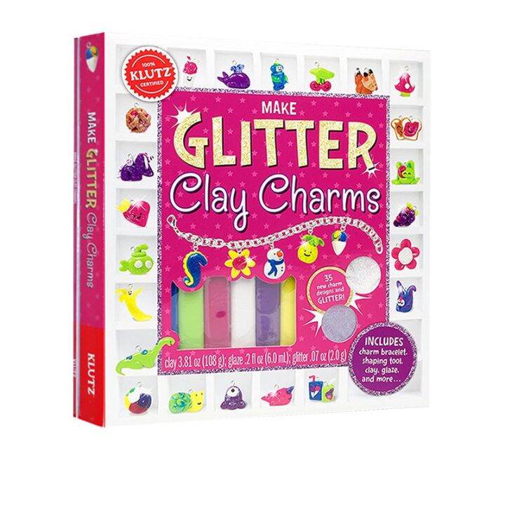 original-english-klutz-make-glitter-clay-charms-making-shiny-clay-ornaments-to-cultivate-childrens-practical-ability-handmade-with-making-materials