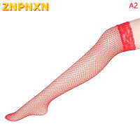 [ZNPNXN] เซ็กซี่สีดำสีขาว Fishnet ตาข่ายถุงน่องสำหรับผู้หญิงสาวแฟชั่น