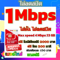 ✅โปรเทพ 1 mbps ไม่อั้นไม่ลดสปีด Max speed 4 Mbps มีโทรฟรีทุกเครือข่ายโบนัส2000+200นาที แถมฟรีเข็มจิ้มซิม✅