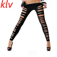 Cwklv แฟชั่น Leggings ผิดปกติกลวงสตรี leggins เซ็กซี่เอวต่ำสีดำฤดูร้อนบางร็อค elastinc ผ้าพันแผล F emme กางเกง