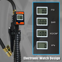 Digital Tire Pressure Inflator Gauge Truck Motorcycle Tyre Inflate Valve Air Chuck LEMATEC Taiwan Brand